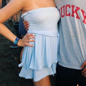 Blue Dot Ruffle Romper